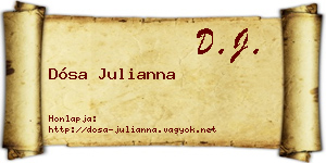 Dósa Julianna névjegykártya